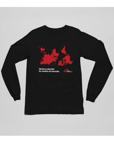 Camiseta m/larga unisex Vuelta al mundo negra