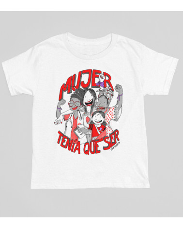 Camiseta infantil "Mujer tenía que ser" con Lola Vendetta