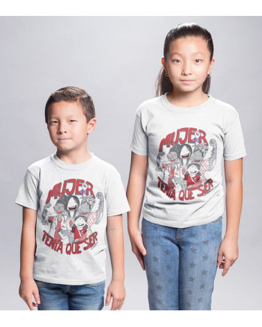 Camiseta infantil "Mujer tenía que ser" con Lola Vendetta