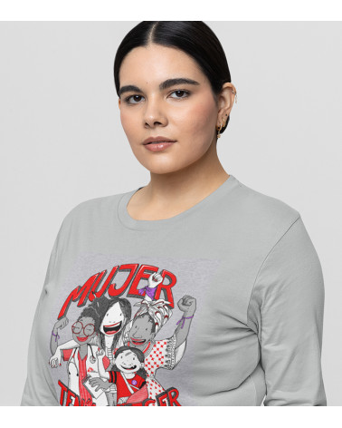 Camiseta m/larga entallada "Mujer tenía que ser"