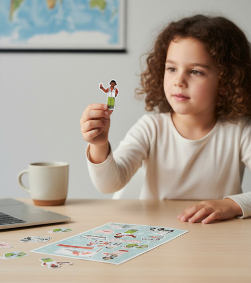 Hoja de stickers para niños Médicos sin Fronteras