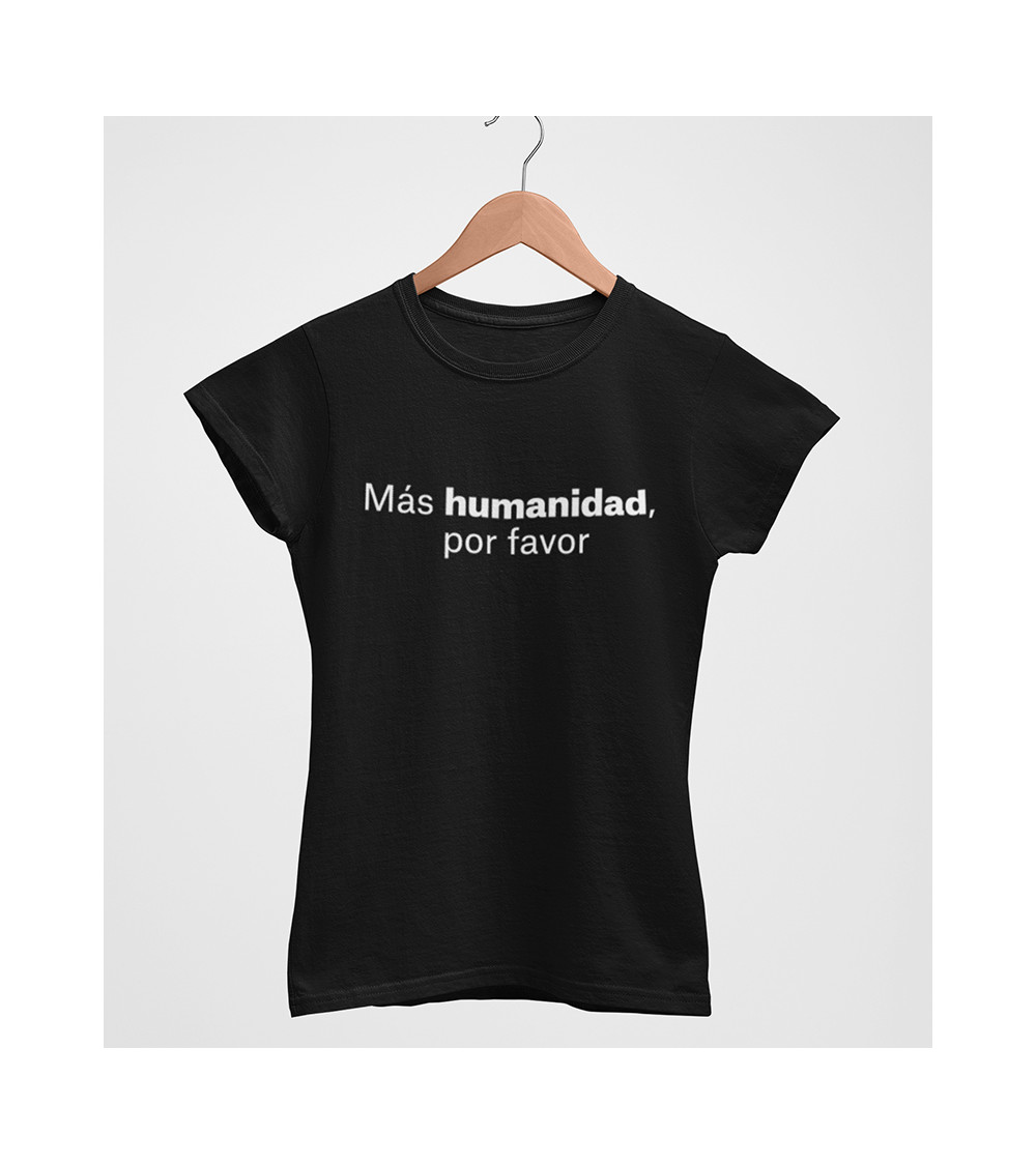 Camiseta entallada Más Humanidad negra