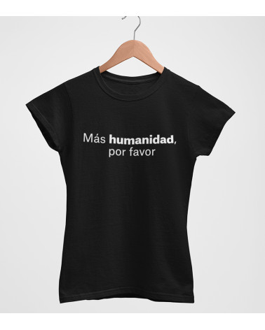 Camiseta entallada Más Humanidad negra