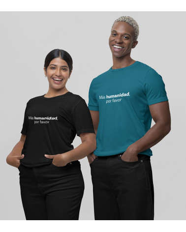 Camiseta entallada Más Humanidad negra