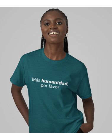 Camiseta entallada Más Humanidad azul