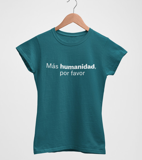 Camiseta mujer Más Humanidad azul