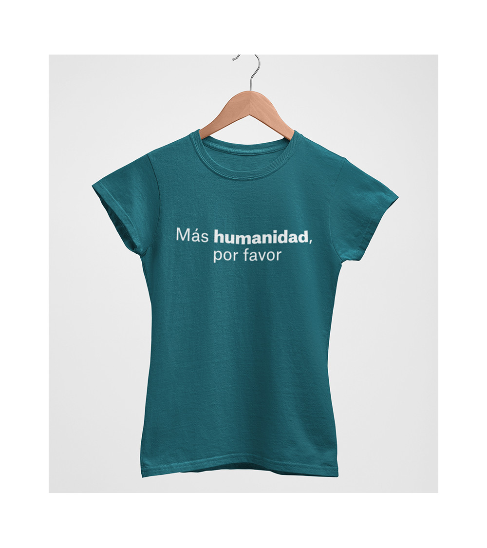 Camiseta mujer Más Humanidad azul