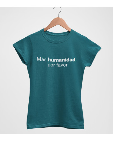 Camiseta mujer Más Humanidad azul