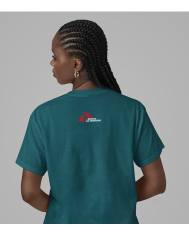 Camiseta mujer Más Humanidad azul Médicos sin Fronteras