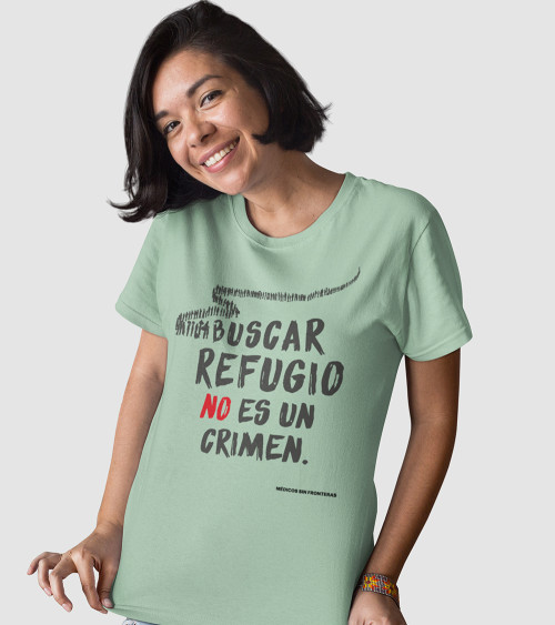 Camiseta Buscar refugio verde unisex