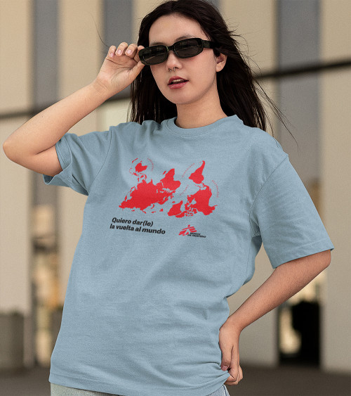Camiseta Vuelta al mundo azul unisex