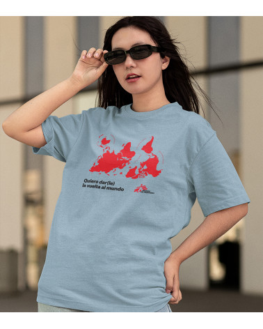Camiseta Vuelta al mundo azul unisex