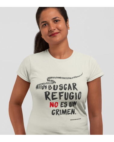 Camiseta Buscar refugio beige mujer