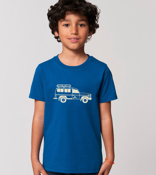 Camiseta infantil coche MSF azul