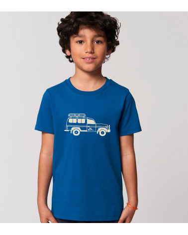 Camiseta infantil coche MSF azul