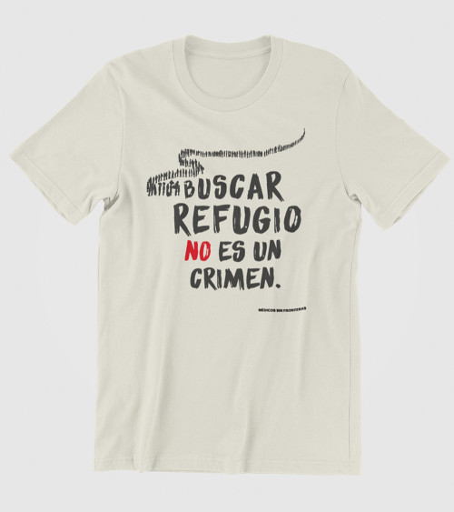 Camiseta Buscar refugio unisex beige