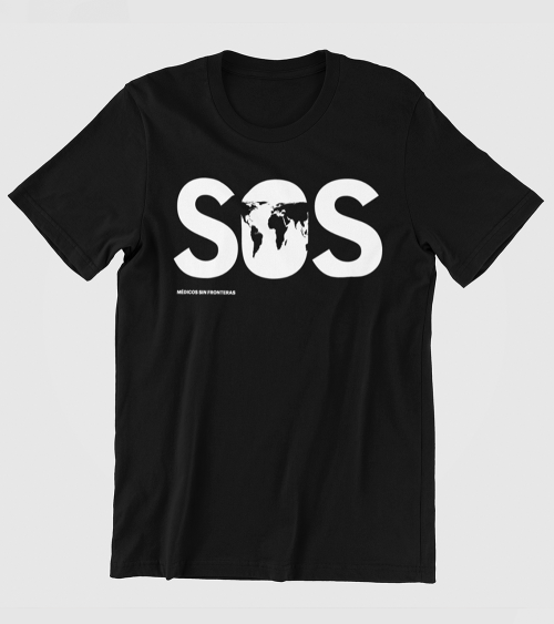 Camiseta SOS unisex negra
