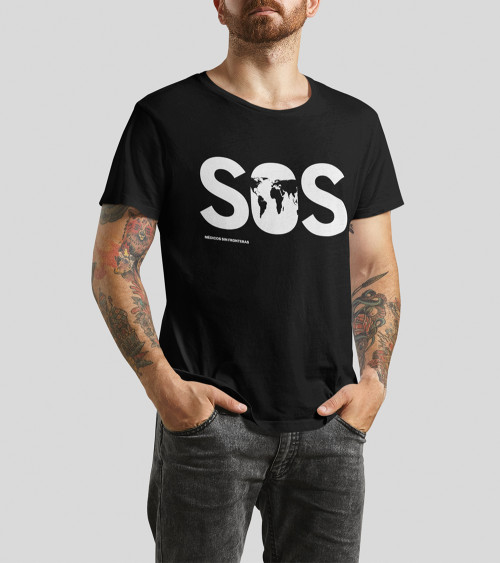 Camiseta SOS negra chico