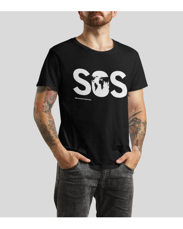 Camiseta SOS negra chico