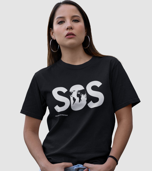 Camiseta SOS negro unisex