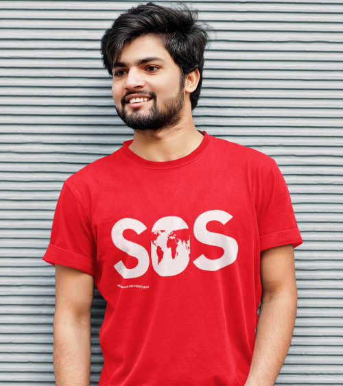Camiseta SOS roja chico