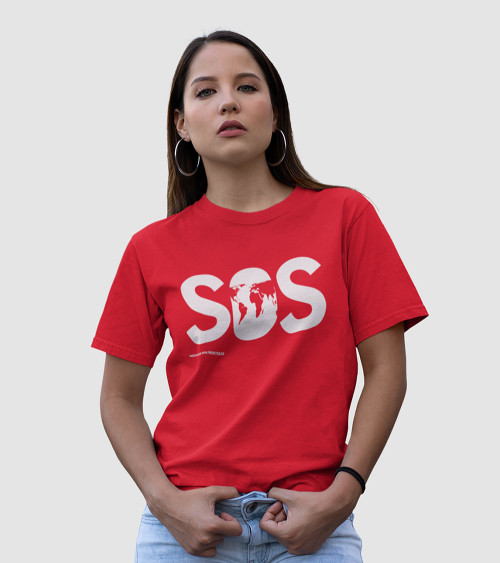 Camiseta SOS roja unisex
