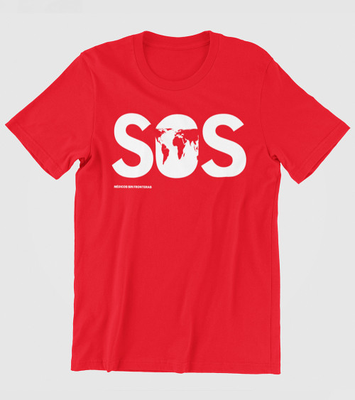 Camiseta SOS unisex roja