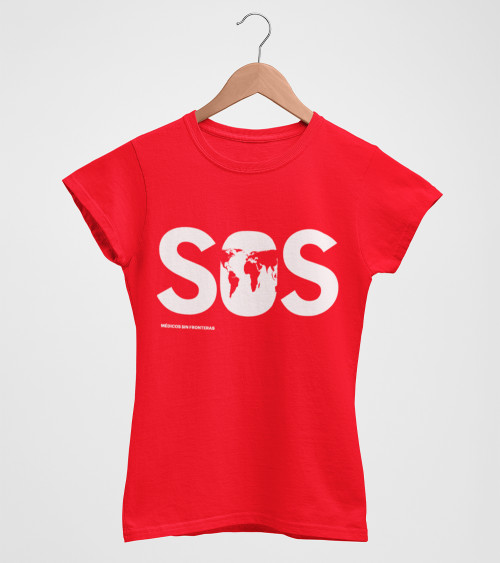 Camiseta SOS entallada roja
