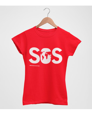 Camiseta SOS entallada roja