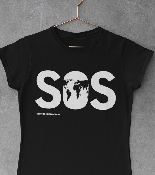 Camiseta mujer negra chica MSF