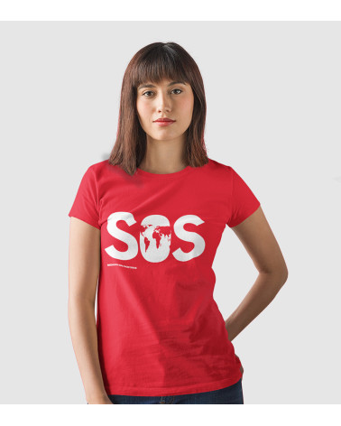 Camiseta SOS roja mujer