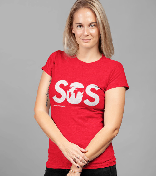 Camiseta solidaria MSF mujer roja
