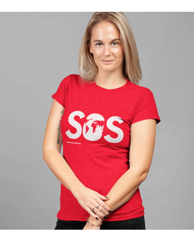 Camiseta solidaria MSF mujer roja