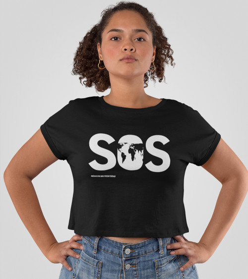 Camiseta SOS mujer crop