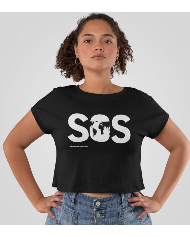 Camiseta SOS mujer crop