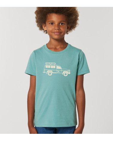Camiseta infantil coche MSF verde