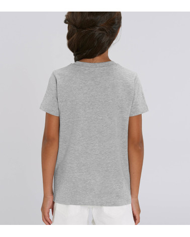 Camiseta orgánica gris jaspeado solidaria niños