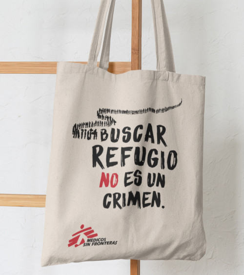 Bolsa reutilizable solidaria Buscar refugio MSF