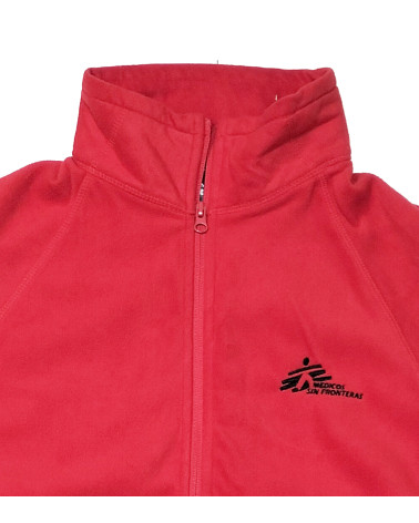 Chaqueta polar unisex bordado rojo