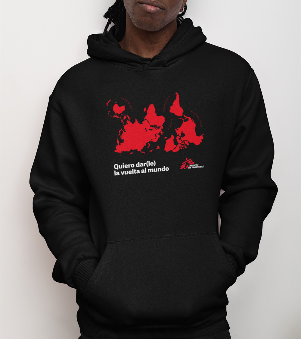 Sudadera unisex negra Médicos sin Fronteras